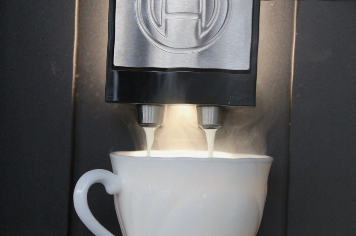 500-g-Tüte Hausblend neben einer Tasse Filterkaffee